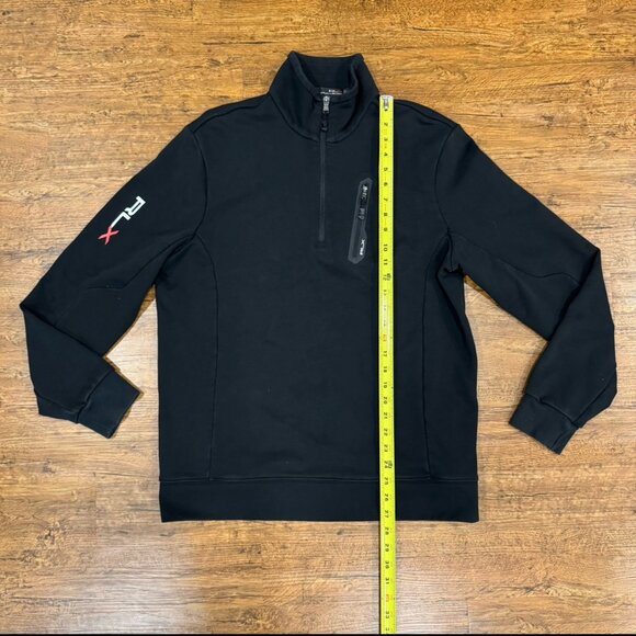 RLX Ralph Lauren Black 1/4 Zip Logo Performance Golf Mock Pullover Sweater Men L - Picture 8 of 10